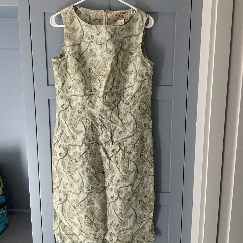Telluride Clothing Co sleeveless linen/silk dress size 8